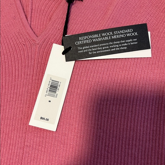 Banana Republic Pink Washable Merino Wool Sweater - M- NWT - Picture 3 of 3
